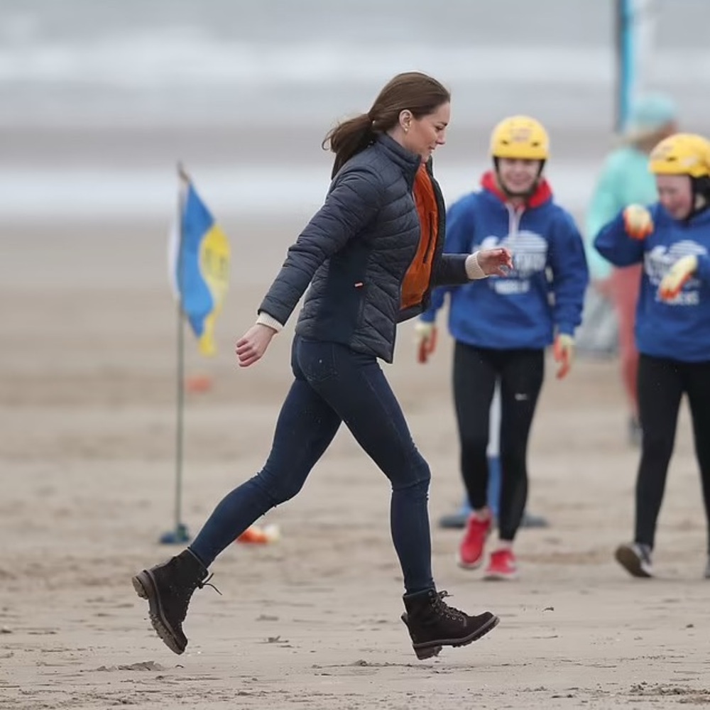 Barbour Quilted Jacket in Navy/Marigold-ASO Kate Middleton Royal-UK10/US6 - Picture 8 of 10